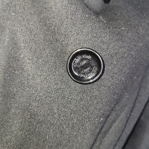 Calvin Klein Black Wool Blend Peacoat Purple Quilted Lining Womens Size 4 - Picture 10 of 10